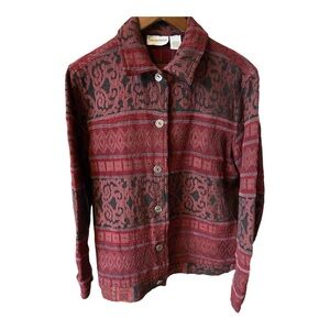 Breckenridge Red and Black Textured Jacket Size Large